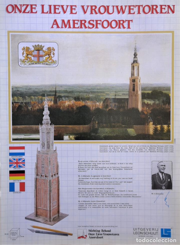 Coleccionismo recortables: RECORTABLE TORRE DE NUESTRA SE&Ntilde;ORA EN  AMMERSFOORT  (HOLANDA)  1989 - Foto 2