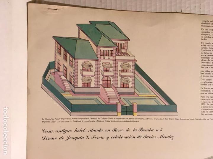 Coleccionismo recortables: RECORTABLE CASA HOTEL - P&ordm; DE LA BOMBA - GRANADA - Foto 2