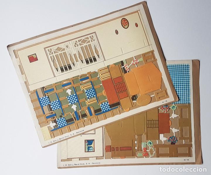 Coleccionismo recortables: Constructor. Seix Barral, Barcelona, Nos. 18 y 19. Comedor. - Foto 1