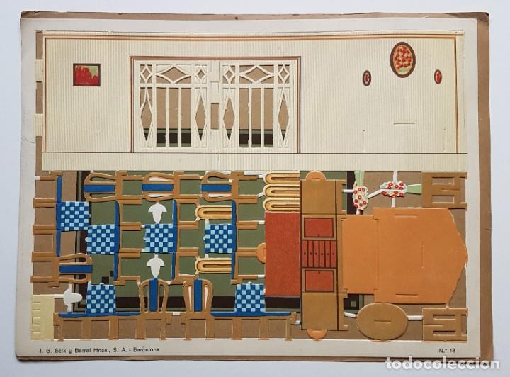 Coleccionismo recortables: Constructor. Seix Barral, Barcelona, Nos. 18 y 19. Comedor. - Foto 2