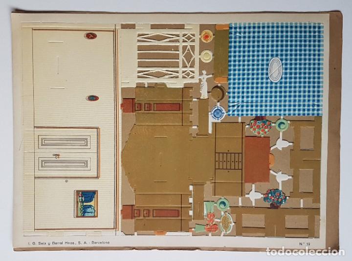 Coleccionismo recortables: Constructor. Seix Barral, Barcelona, Nos. 18 y 19. Comedor. - Foto 4