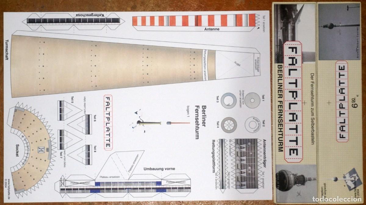 Coleccionismo recortables: MAQUETA RECORTABLE DE LA TORRE DE TELEVISI&Oacute;N EN BERLIN - Foto 1