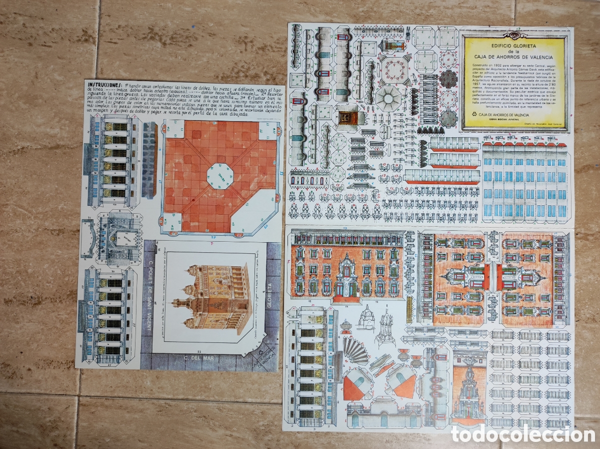 Coleccionismo recortables: Recortable edificio Glorieta de la Caja de Ahorros de Valencia - Foto 1