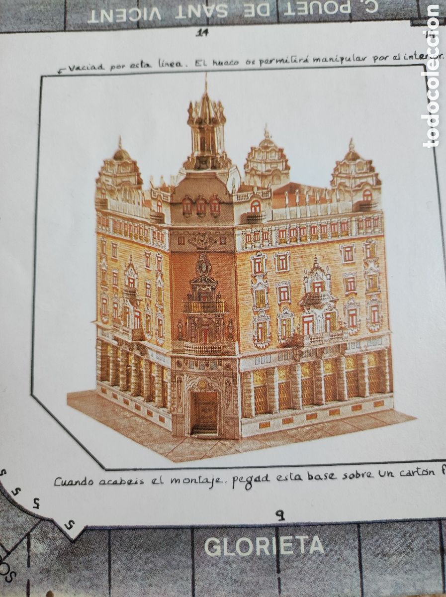 Coleccionismo recortables: Recortable edificio Glorieta de la Caja de Ahorros de Valencia - Foto 4