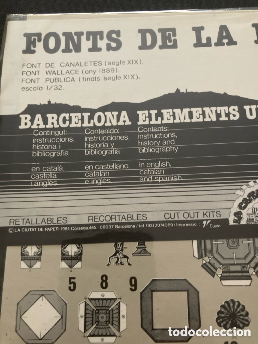 Coleccionismo recortables: Recortable fonts de la Rambla de Barcelona - Foto 3