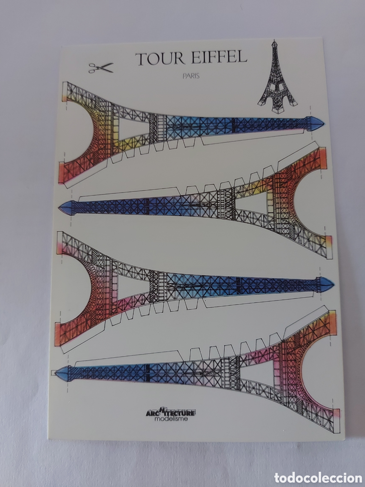 Coleccionismo recortables: POSTAL RECORTABLE TOUR EIFFEL PARIS - Foto 1