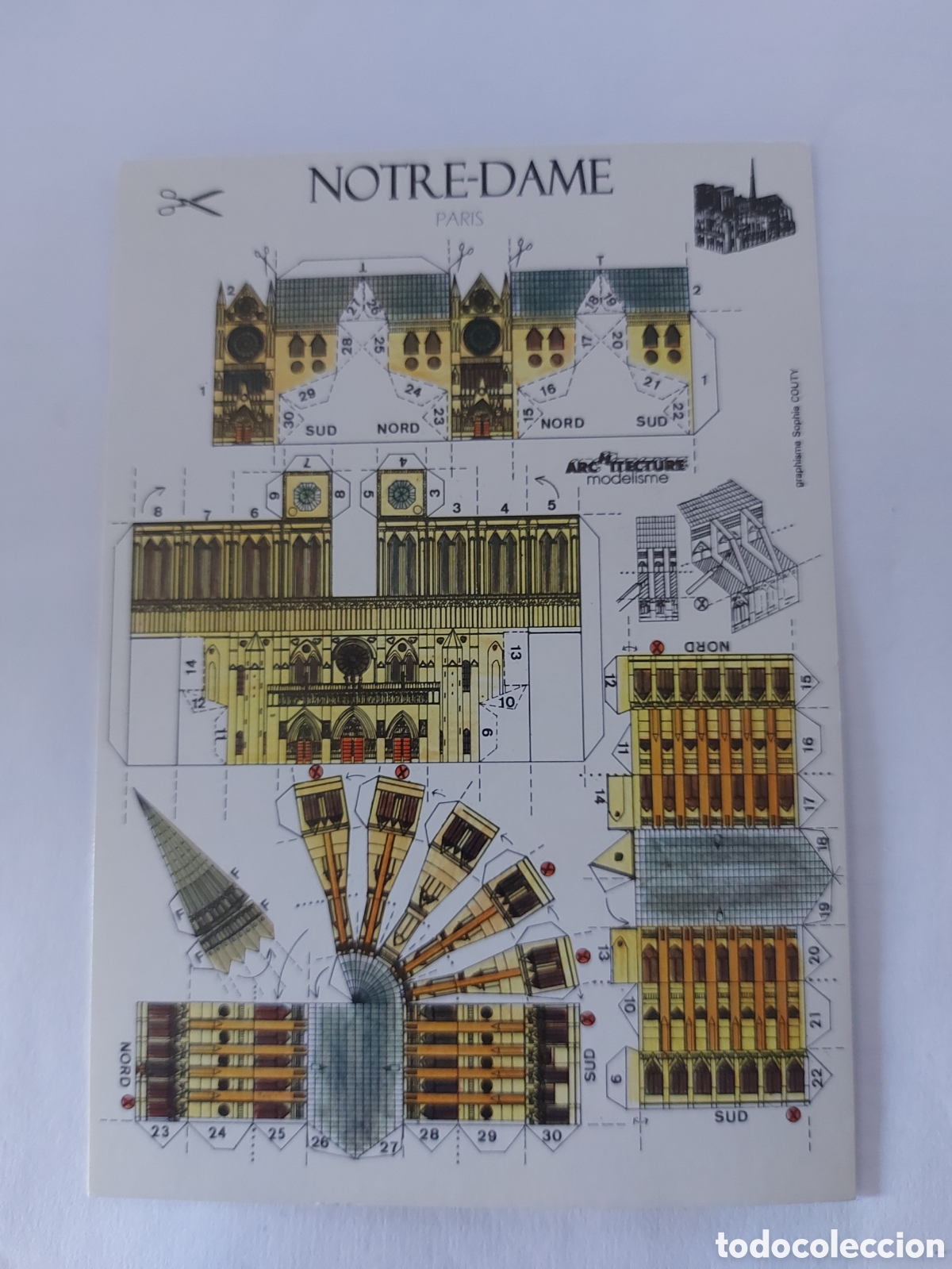 Coleccionismo recortables: POSTAL RECORTABLE NOTRE-DAME PARIS - Foto 1