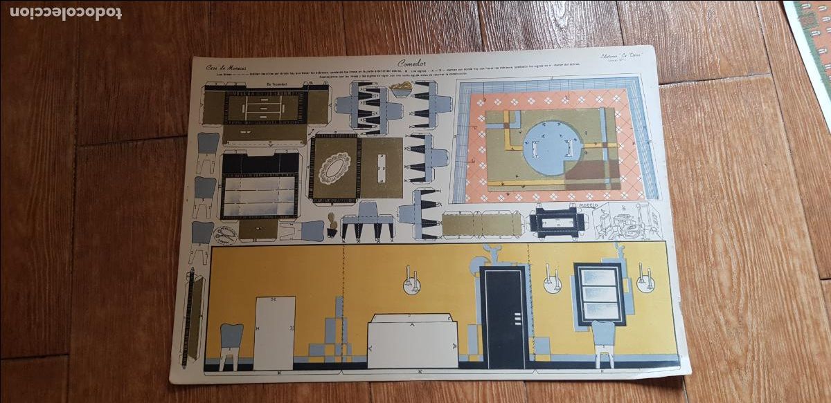 Coleccionismo recortables: CASA DE MU&Ntilde;ECAS EDICIONES RECORTABLES LA TIJERA COMEDOR - Foto 1