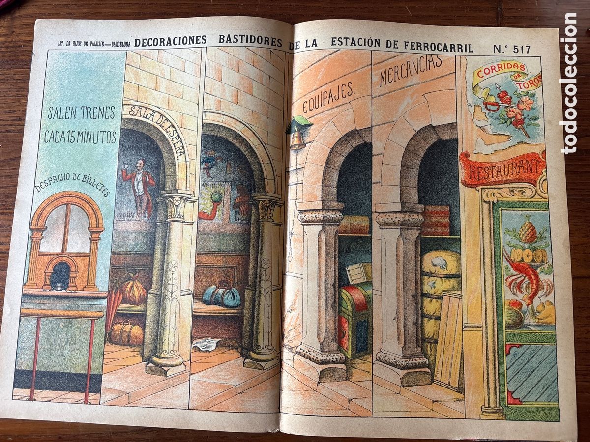 Coleccionismo Recortables: DECORACIONES BASTIDORES DE LA ESTACI&Oacute;N DE FERROCARRIL N 517 PALUZIE