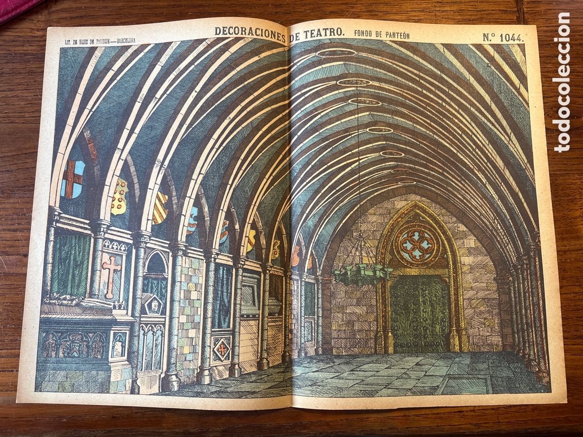 Coleccionismo Recortables: DECORACIONES DE TEATRO FONDO DE PANTE&Oacute;N N 1044 LIT DE HIJOS DE PALUZIE