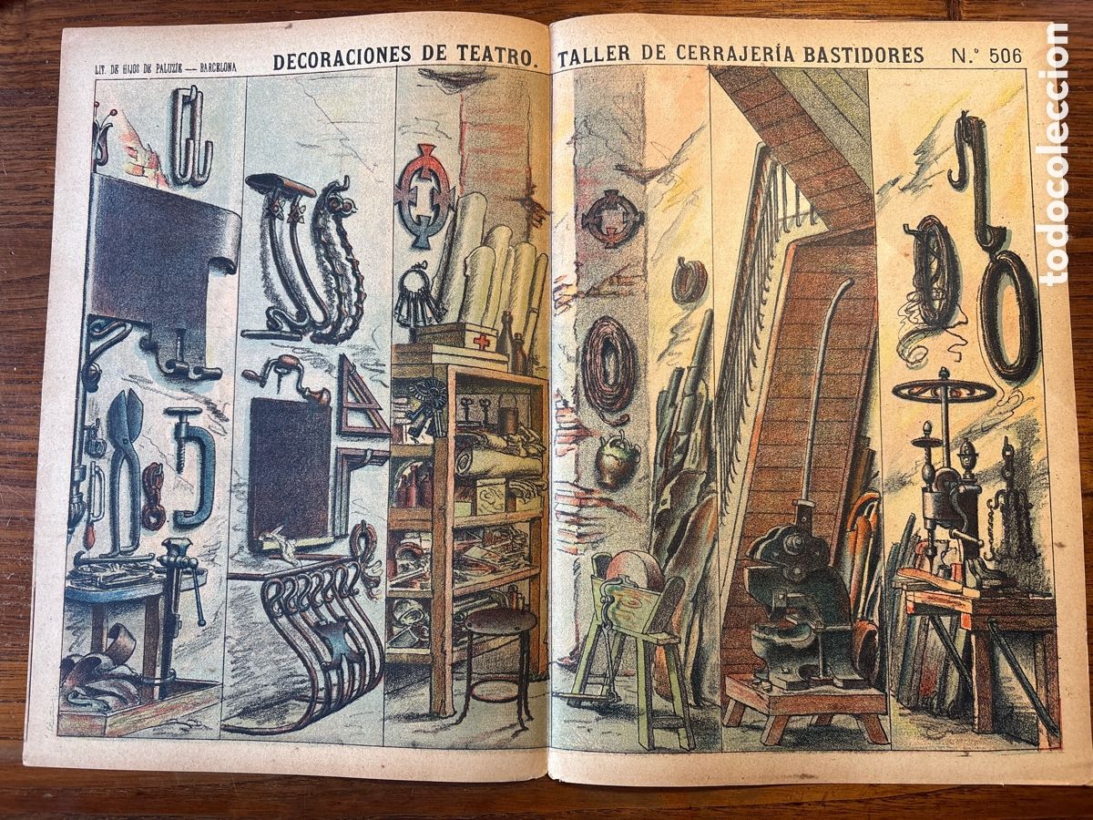 Coleccionismo Recortables: DECORACIONES BASTIDORES TALLERE DE CERRAJER&Iacute;A N 506 PALUZIE