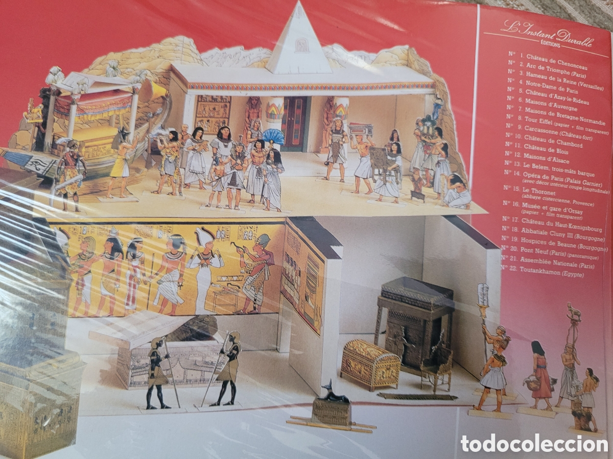 Sammeln von Bastelb&ouml;gen: MAQUETA RECORTABLE de TOUTANKHAMON (EGYPTE) : L'INSTANT DURABLE, N&deg; 22. PRECINTADO