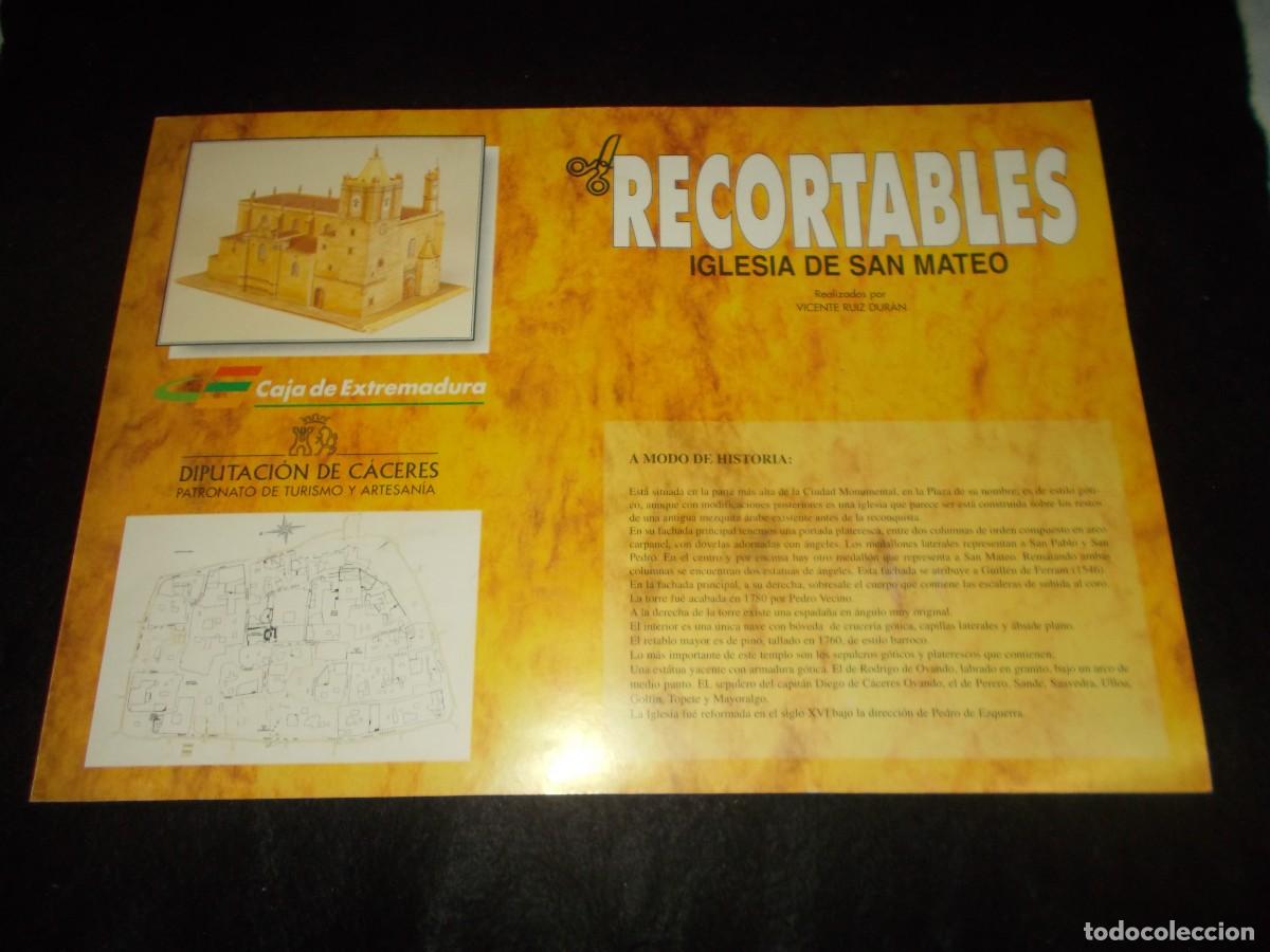 Coleccionismo recortables: RECORTABLES C&Aacute;CERES IGLESIA SAN MATEO. Caja Extremadura. Cuaderno Cartulina Recortable Monumento