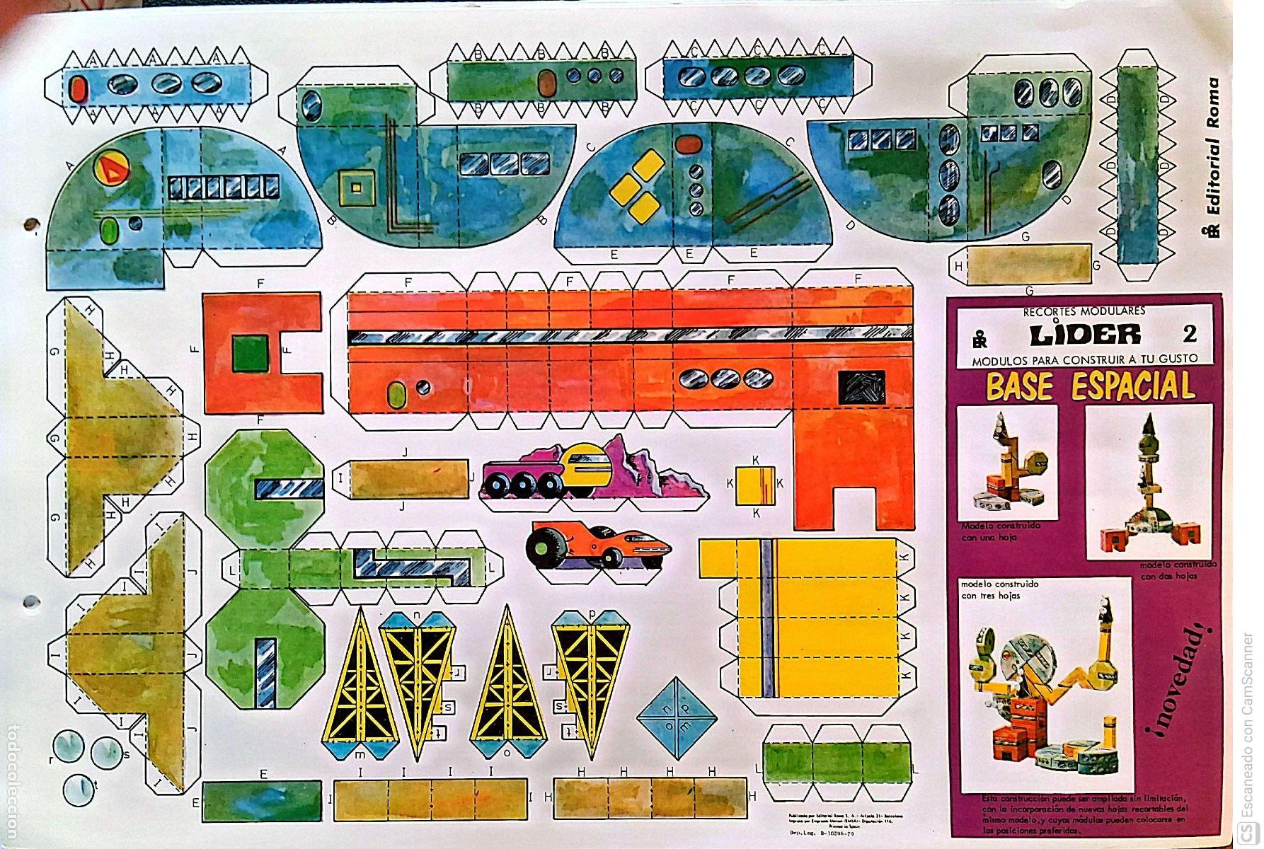 Coleccionismo recortables: Recortes Modulares Lider, N&ordm; 1 CASTILLO Editorial Roma. Dep. Leg. B-30296-79. Conjunto completo d