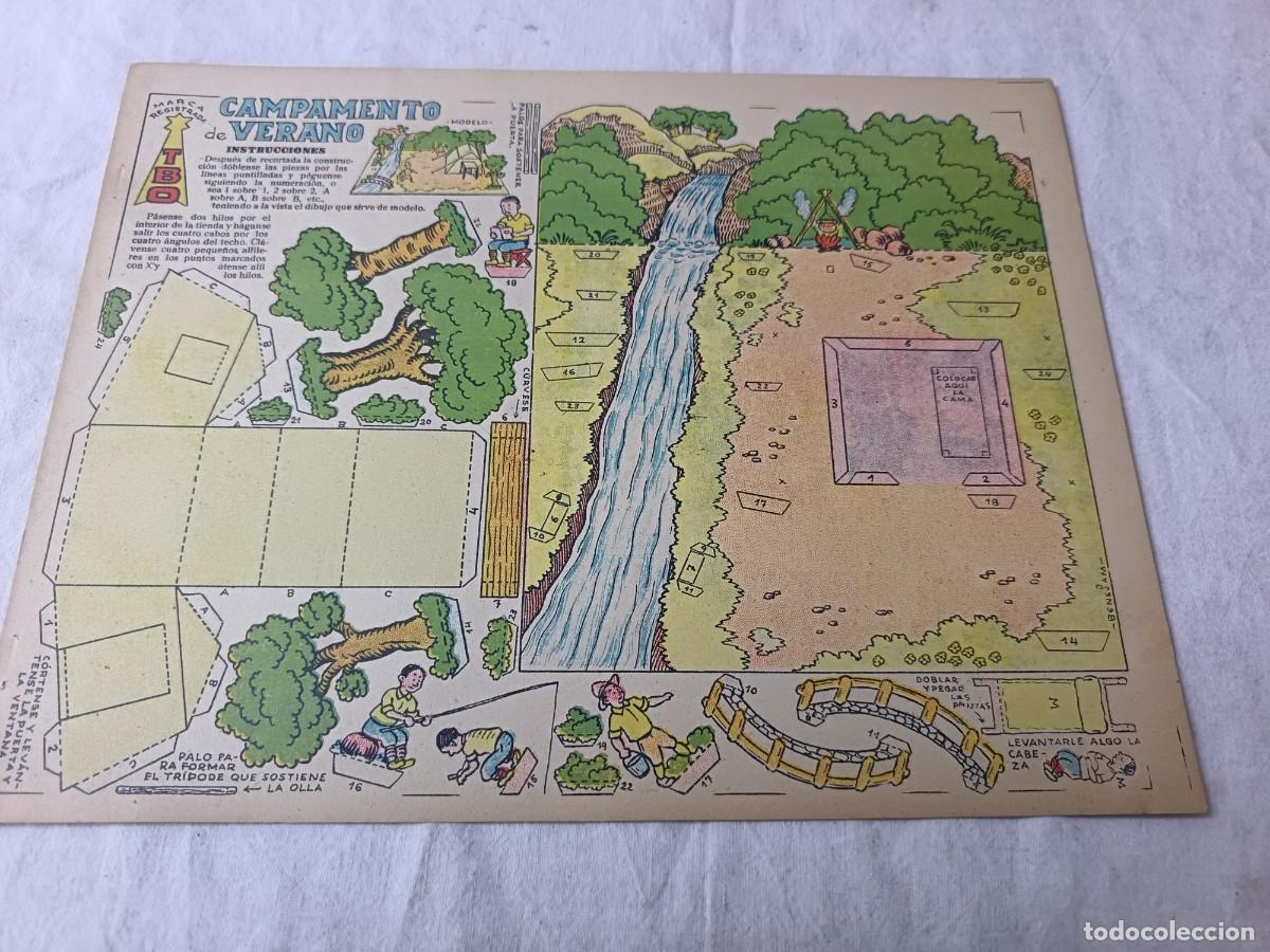Coleccionismo recortables: Antigua Hoja de Recortable, TBO, Campamento de Verano