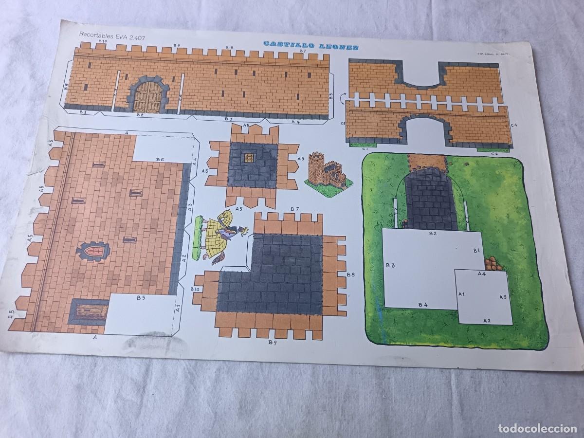 Colecionismo Recort&aacute;veis: Antigua Hoja de Recortable, EVA, Castillo Leon&eacute;s