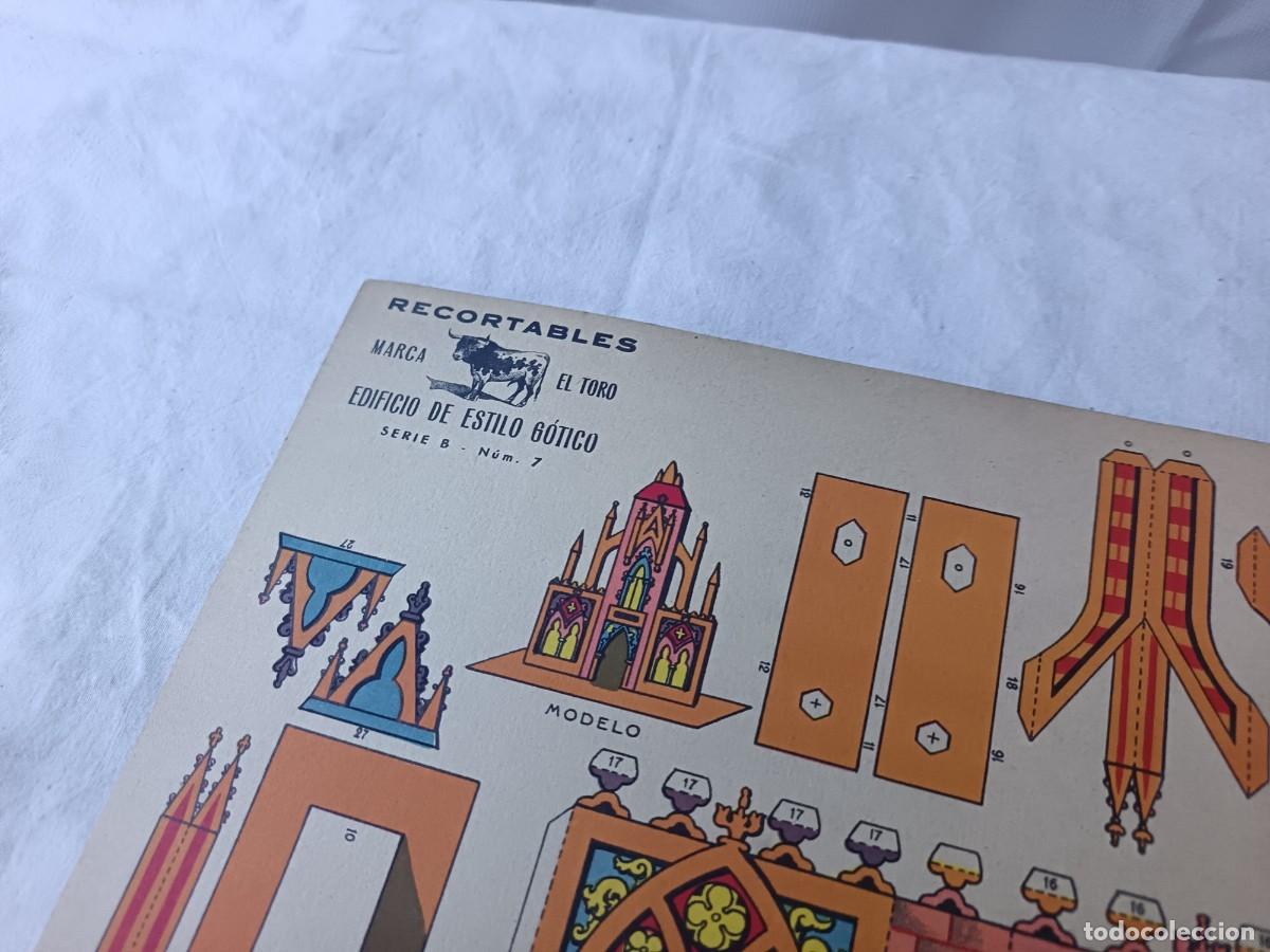 Coleccionismo recortables: Antigua Hoja de Recortable, El Toro, Edificio de Estilo G&oacute;tico - Foto 2