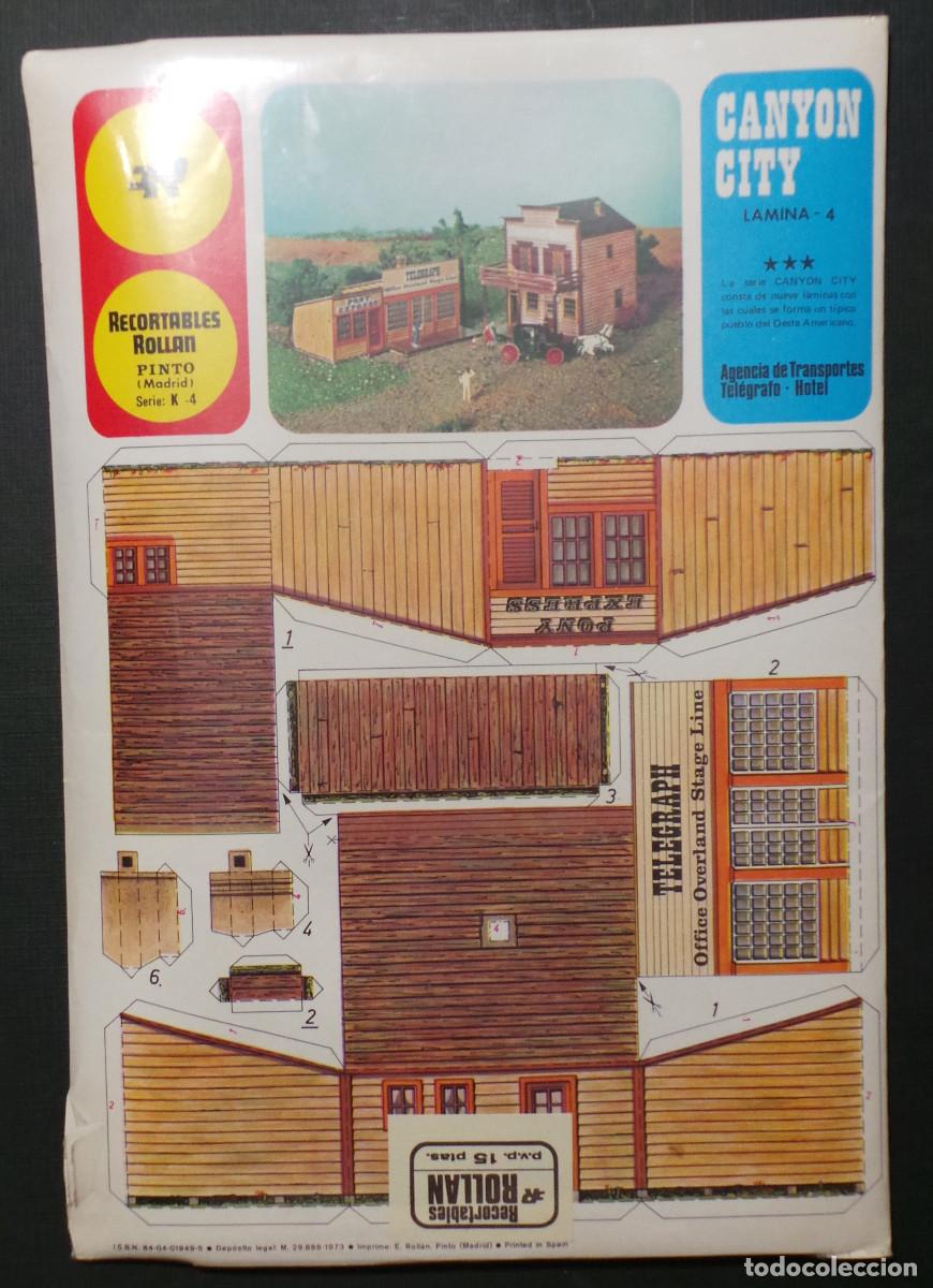 Collectionnisme Images &agrave; D&eacute;couper: RECORTABLE CANYON CITY N&ordm;4 (ROLL&Aacute;N, 1973). AGENCIA, TEL&Eacute;GRAFO Y HOTEL. SIN USAR, ORIGINAL