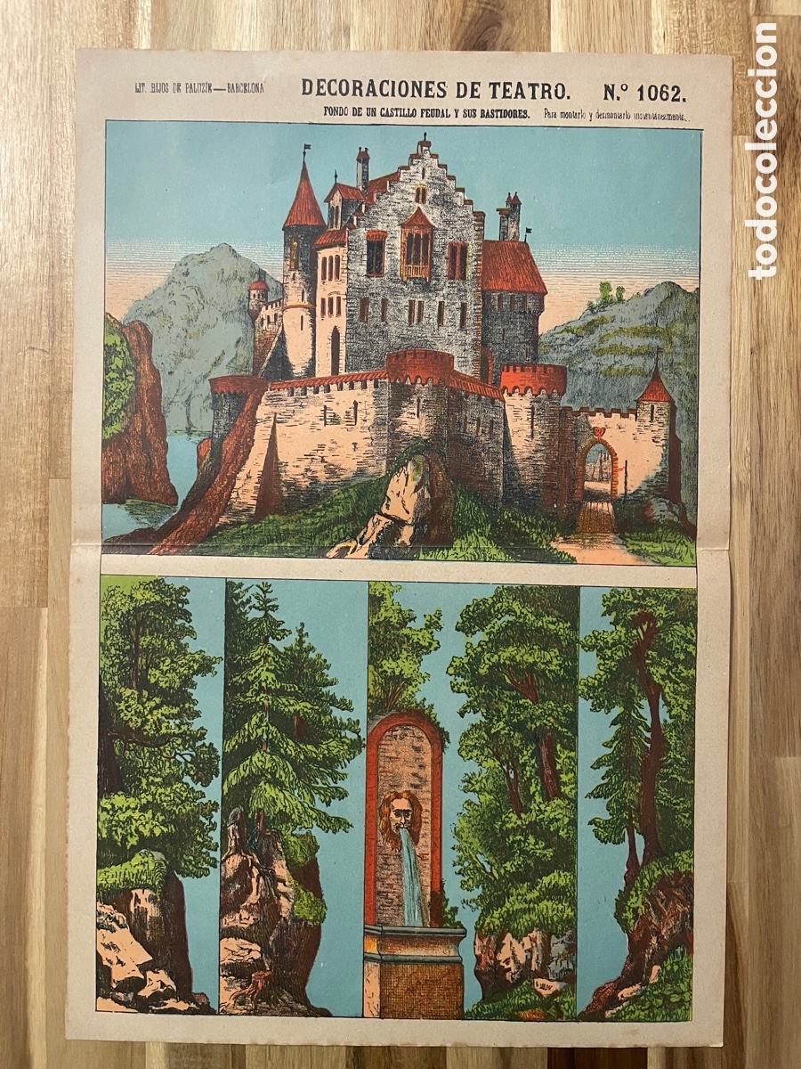 Collectionnisme Images &agrave; D&eacute;couper: Recortable. Fondo de un castillo feudal y sus bastidores. Paluzie. N&uacute;mero 1062.