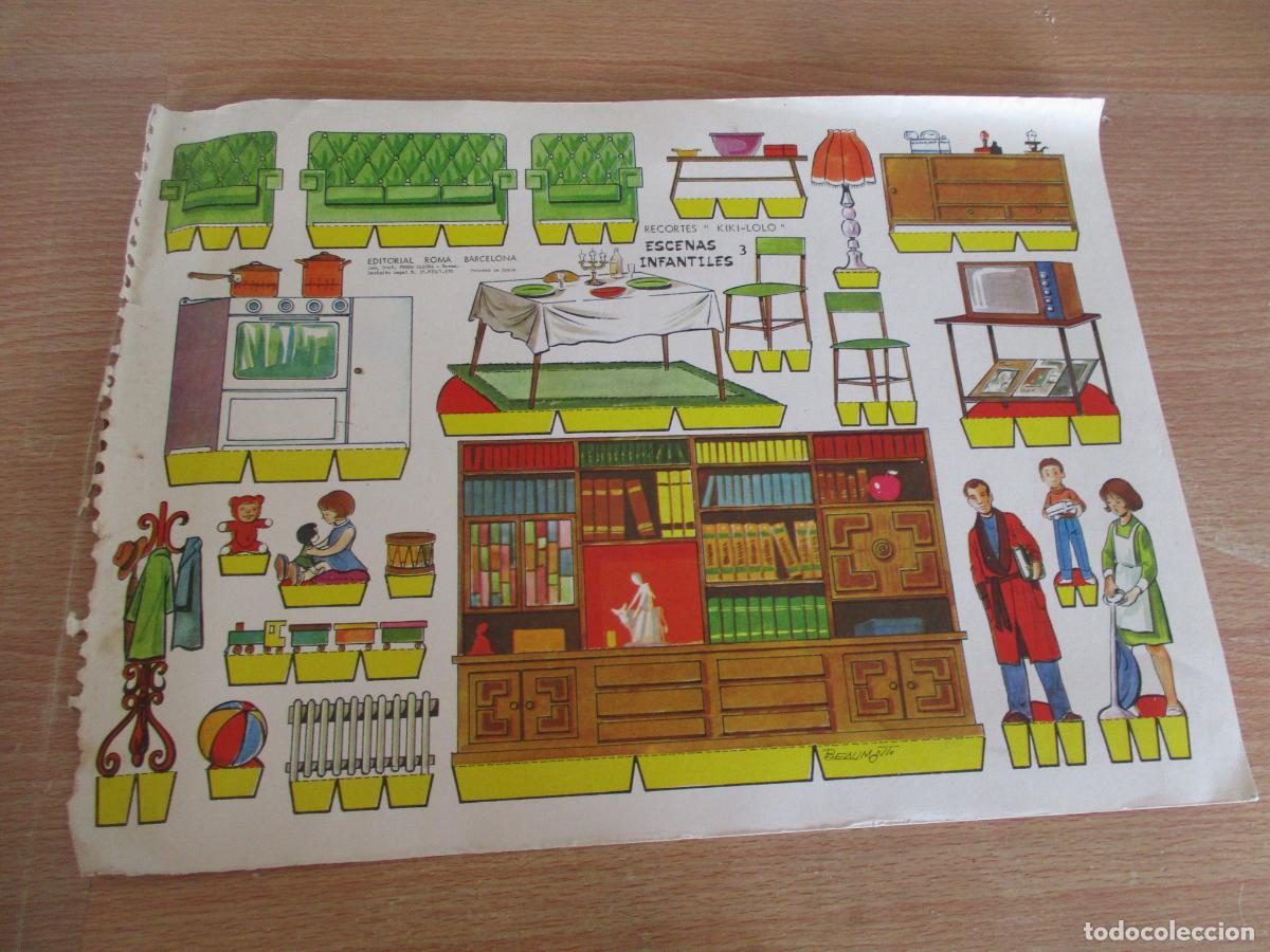 Coleccionismo recortables: EDITORIAL ROMA- RECORTABLES KIKI-LOLO, ESCENAS INFANTILES N&ordm;, 3.- MIDE 26 X 35 CM.-1970