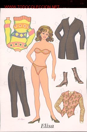 Coleccionismo recortables: Recortable ELISA + vestidos - Foto 1