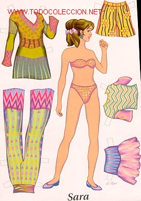 Coleccionismo recortables: Recortable SARA + vestidos - Foto 1