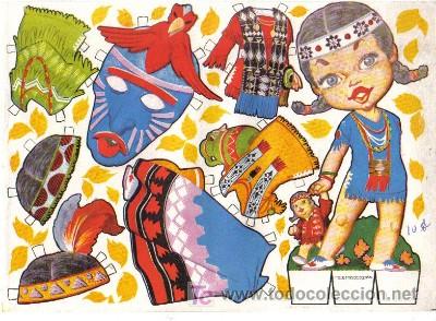 Coleccionismo recortables: MU&Ntilde;ECA RECORTABLE ESTAMPAS DE ESPA&Ntilde;A - Foto 1