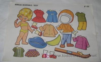 Coleccionismo recortables: MU&Ntilde;ECA RECORTABLE DE BOGA - Foto 1