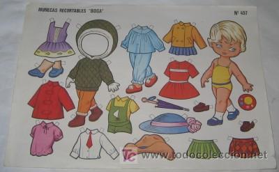 Coleccionismo recortables: MU&Ntilde;ECA RECORTABLE DE BOGA - Foto 1