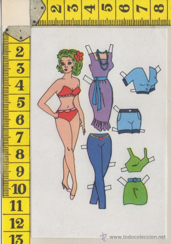 Coleccionismo recortables: CROMO RECORTABLE MU&Ntilde;ECA RECORTABLES MODA VESTIDO ROPA - Foto 1