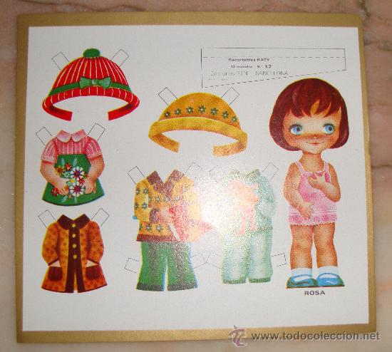 Coleccionismo recortables: MINI RECORTABLE KATY MU&Ntilde;ECA ROSA - Foto 1