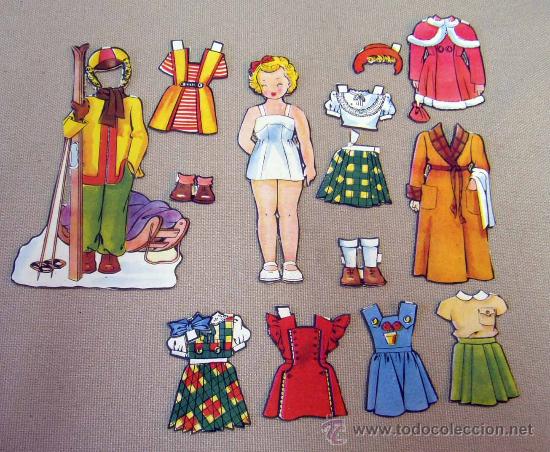 Coleccionismo recortables: RECORTABLE DE MU&Ntilde;ECAS, 1960S, 12 PIEZAS - Foto 1