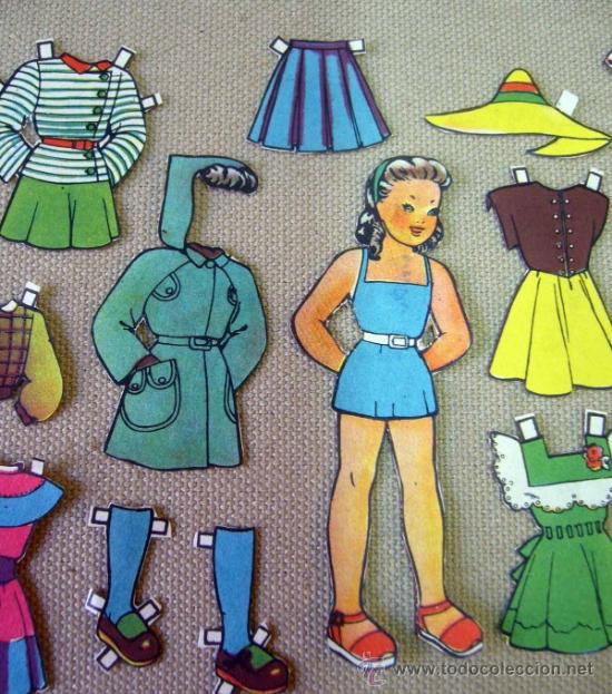 Coleccionismo recortables: RECORTABLE DE MU&Ntilde;ECAS, 1960S, 13 PIEZAS, MU&Ntilde;ECA 8 CM - Foto 1