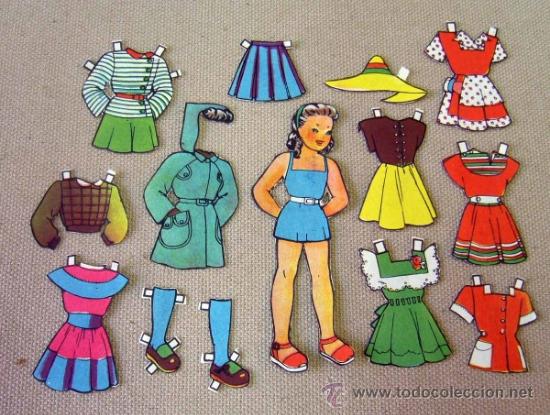 Coleccionismo recortables: RECORTABLE DE MU&Ntilde;ECAS, 1960S, 13 PIEZAS, MU&Ntilde;ECA 8 CM - Foto 2