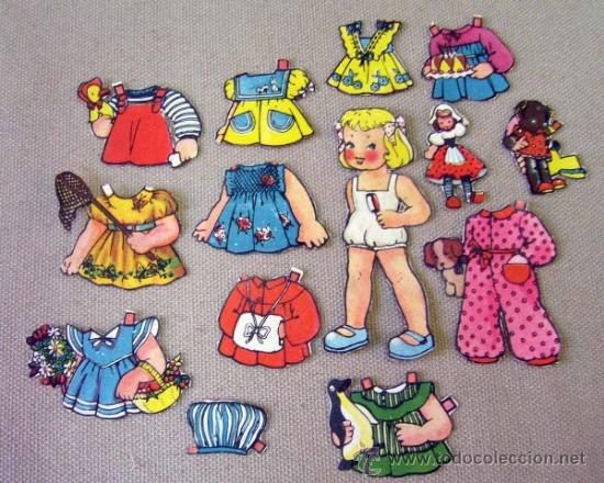 Coleccionismo recortables: RECORTABLE DE MU&Ntilde;ECAS, 1960S, 13 PIEZAS, MU&Ntilde;ECA 8 CM - Foto 2