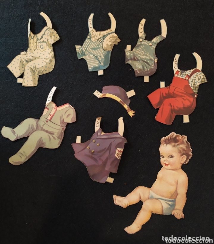 Coleccionismo recortables: Antiguo bebe mu&ntilde;eco recortable. Curt - Foto 1