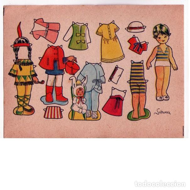 Coleccionismo recortables: Mu&ntilde;eca recortable Sarima. 7x9,5 cm. - Foto 1