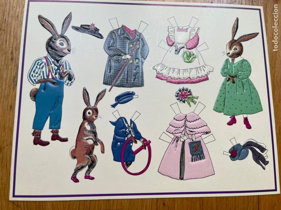 Coleccionismo recortables: LAMINA RECORTABLE CONEJOS CON RELIEVE - Foto 1