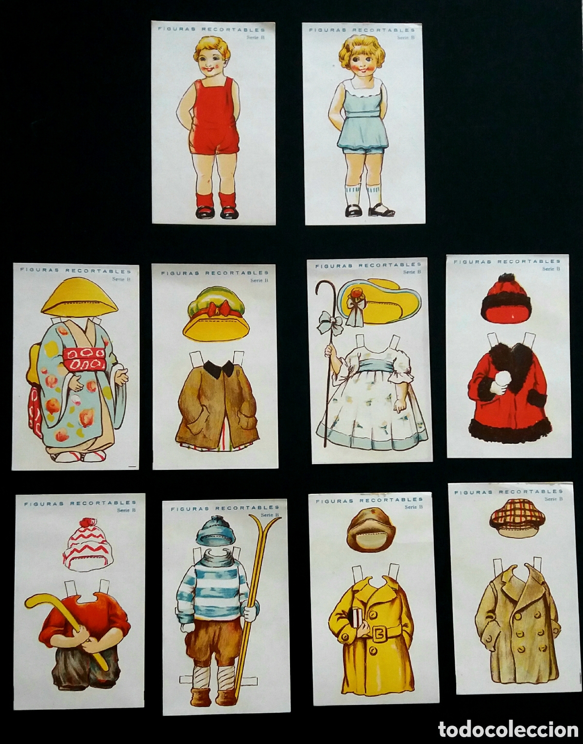 Coleccionismo Recortables: Lote 10 FIGURAS RECORTABLES serie B a&ntilde;os 20 1920 cromos mu&ntilde;ecas mu&ntilde;eco vestidos recortar colecci&oacute;n