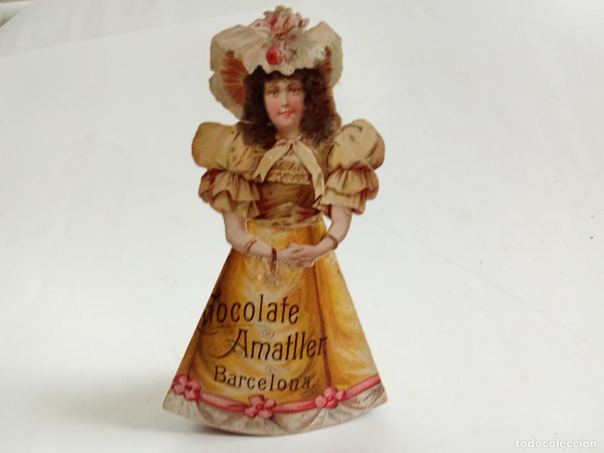Coleccionismo Recortables: Mu&ntilde;eca troquelada Chocolate Amatller Barcelona S.XIX - XX