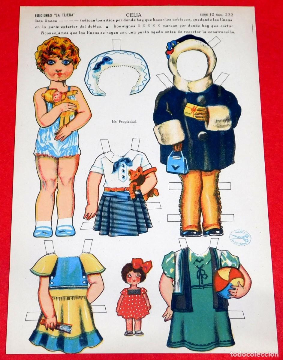 Coleccionismo Recortables: Antiguo recortable Mu&ntilde;ecas - Celia - Ediciones La Tijera - Serie 10 N&uacute;m. 232