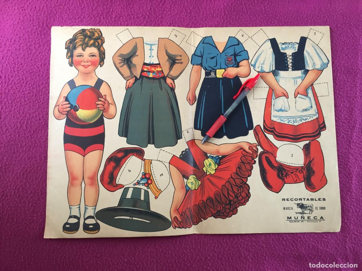 Coleccionismo Recortables: RARO RECORTABLE MU&Ntilde;ECAS, SHIRLEY TEMPLE CON TRAJES DE FALANGE + 2 TRAJES REGIONALES A&Ntilde;OS 40