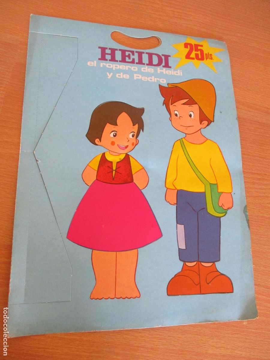 Coleccionismo Recortables: RECORTABLE DE: HEIDI, EL ROPERO DE HEIDI Y PEDRO, 1975-MIDE 35,5X25.5 CM.