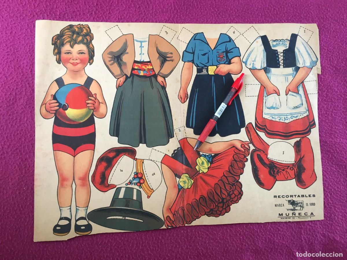 Coleccionismo Recortables: RARO RECORTABLE DE MU&Ntilde;ECAS, SHIRLEY TEMPLE CON TRAJE DE FALANGE + 3 TRAJES REGIONALES - A&Ntilde;OS 40