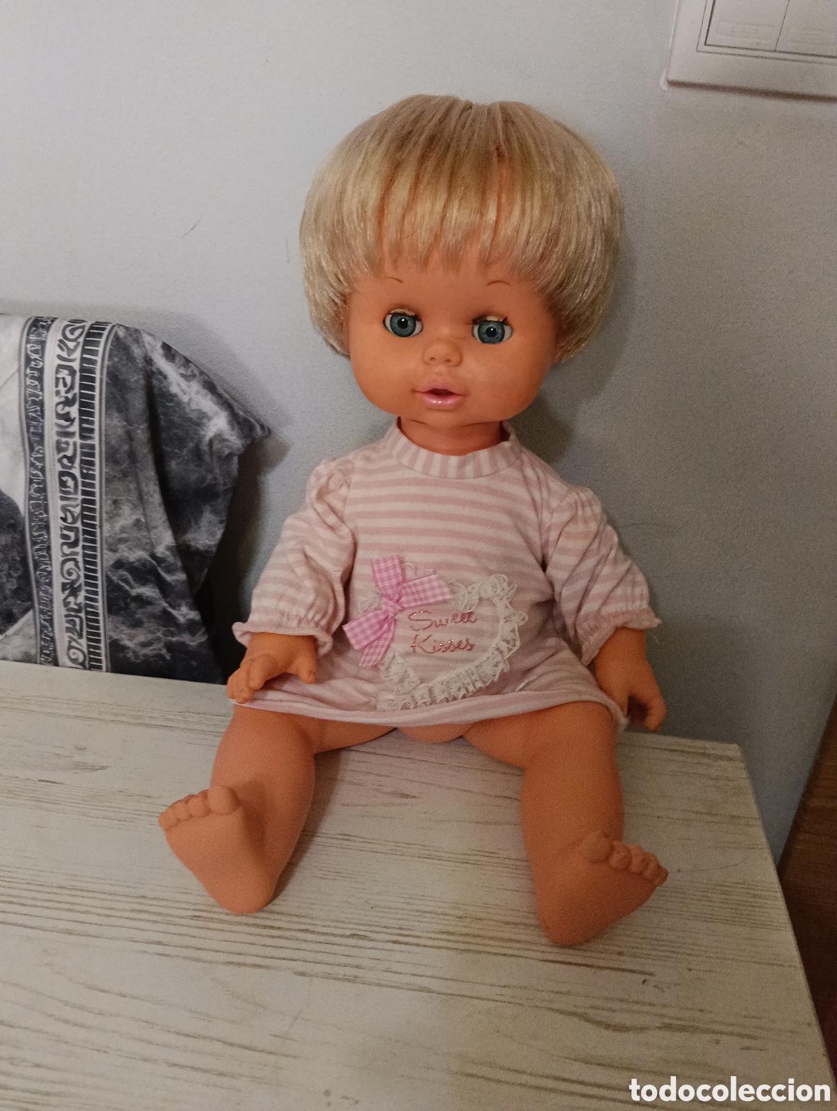 Coleccionismo recortables: Antigua Mu&ntilde;eca Tragoncete de Toyse - A&ntilde;os 70 - Con Pijama Original Sweet Kisses