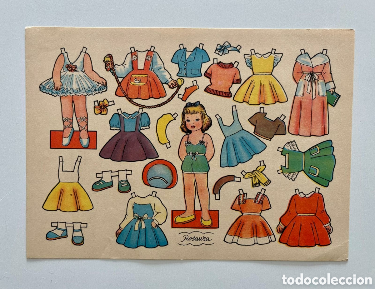 Colecionismo Recort&aacute;veis: L&aacute;mina MU&Ntilde;ECA RECORTABLE Mar&iacute;a obsequio revista Florita 14.5 &times; 20 cm a&ntilde;os 50 ediciones Cliper