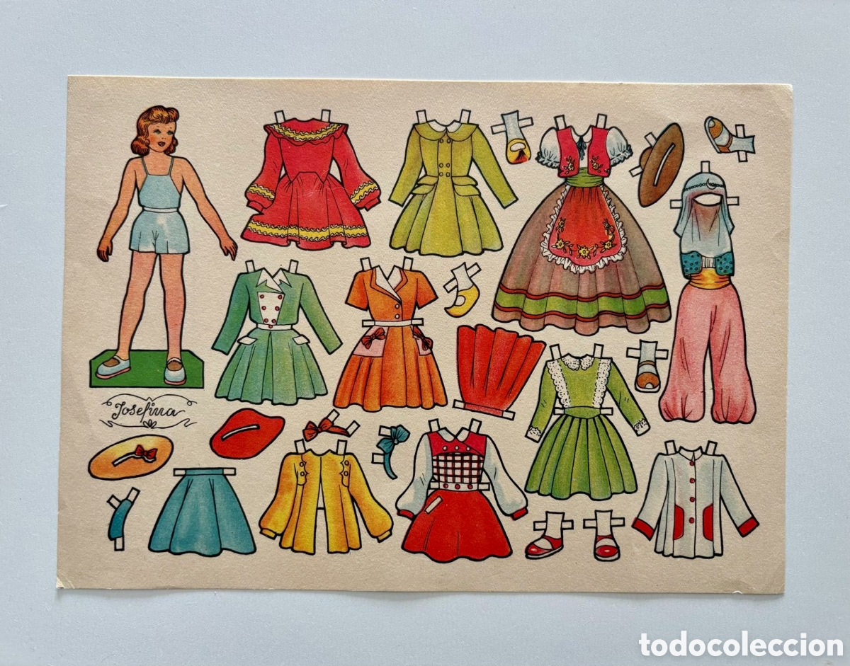 Colecionismo Recort&aacute;veis: L&aacute;mina MU&Ntilde;ECA RECORTABLE Mar&iacute;a obsequio revista Florita 14.5 &times; 20 cm a&ntilde;os 50 ediciones Cliper