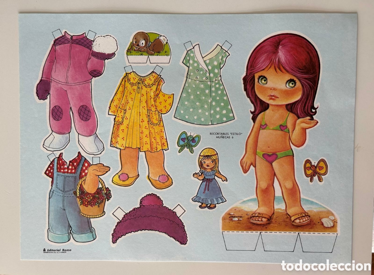 Coleccionismo recortables: L&aacute;mina MU&Ntilde;ECAS RECORTABLES serie ESTILO Helenita editorial ROMA 1987 NUEVA ni&ntilde;as
