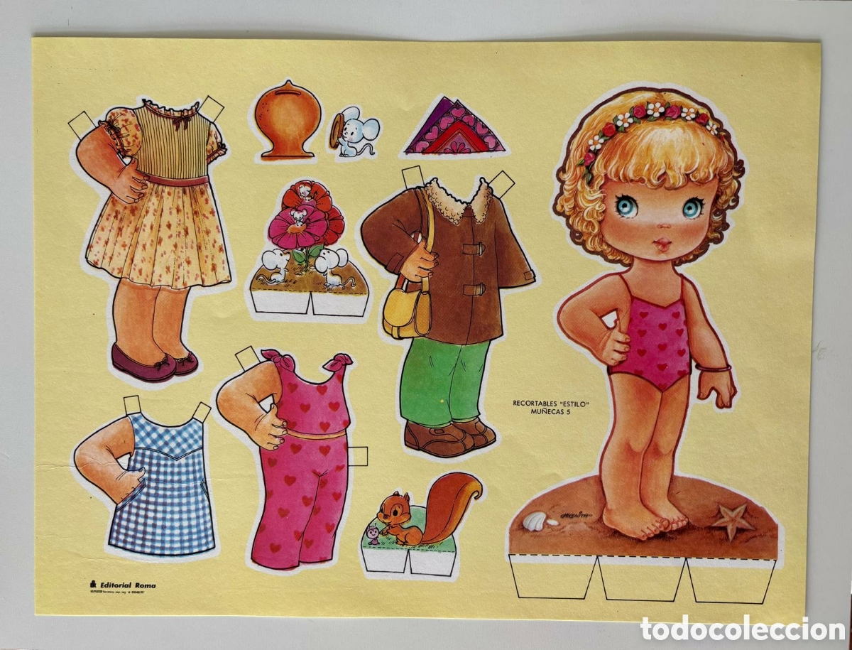 Coleccionismo recortables: L&aacute;mina MU&Ntilde;ECAS RECORTABLES serie ESTILO Helenita editorial ROMA 1987 NUEVA ni&ntilde;as