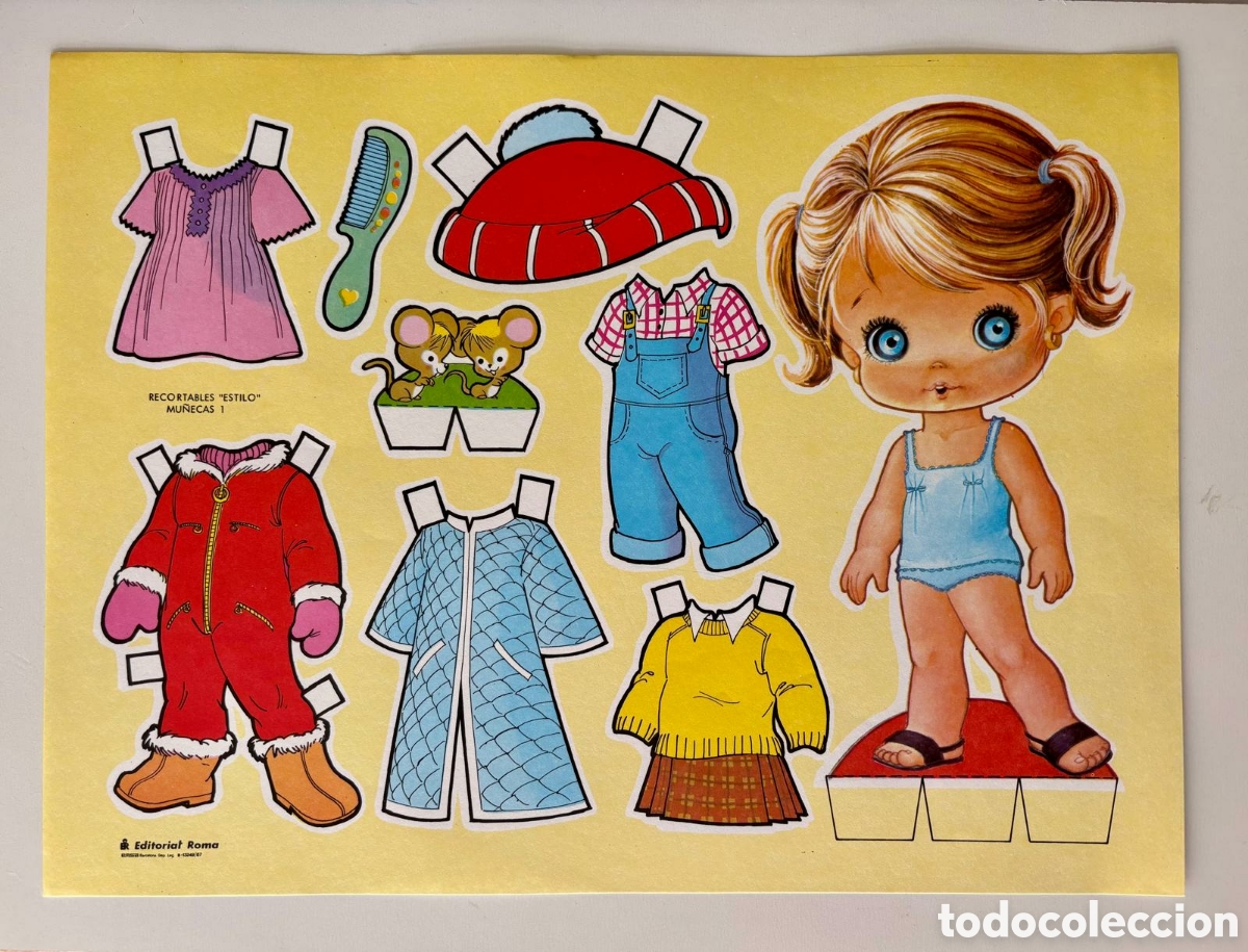 Coleccionismo recortables: L&aacute;mina MU&Ntilde;ECAS RECORTABLES serie ESTILO Helenita editorial ROMA 1987 NUEVA ni&ntilde;as